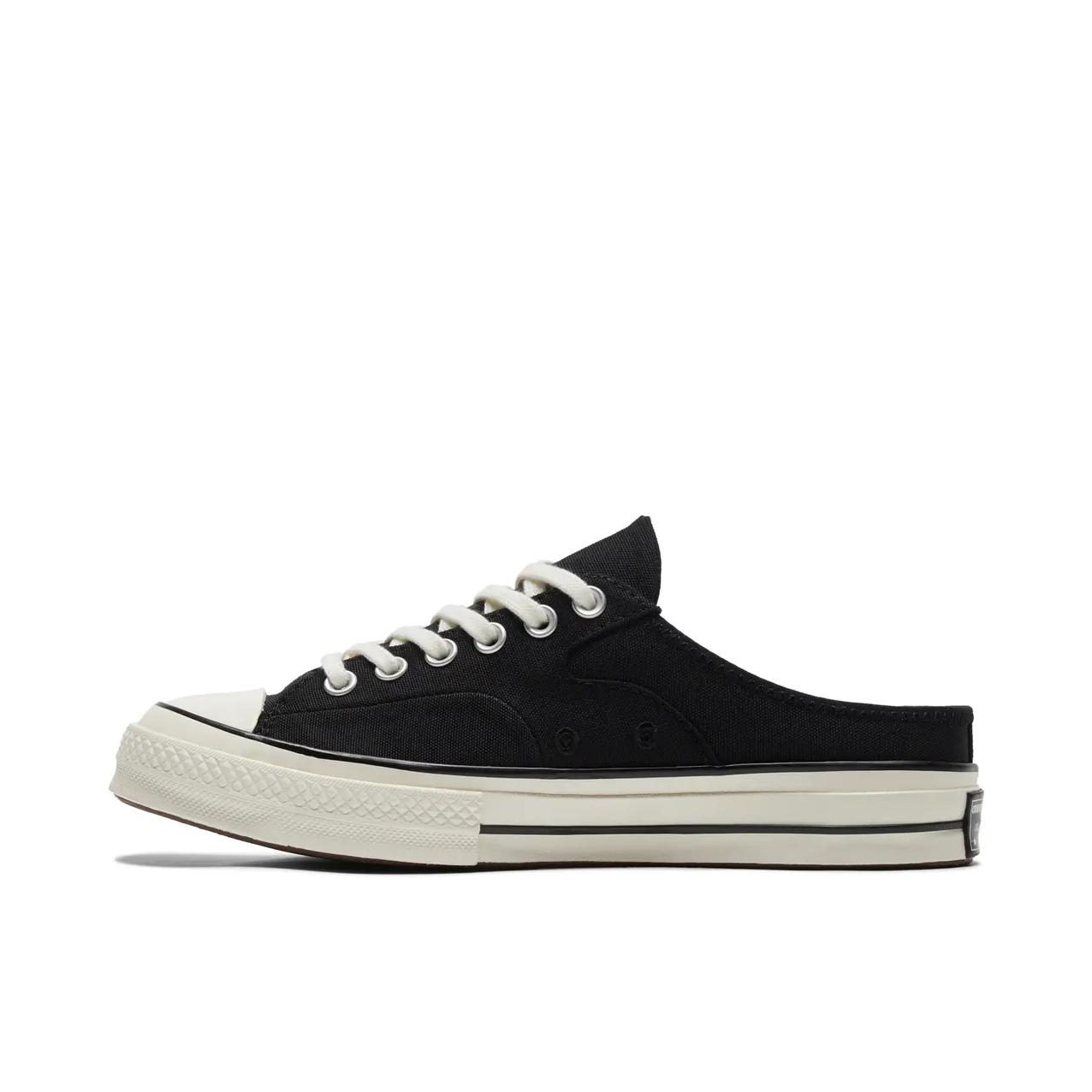 推荐商品：Converse/匡威 1970s 帆布鞋 圆头防滑经典复古轻便时尚拼接百搭 黑色/半拖