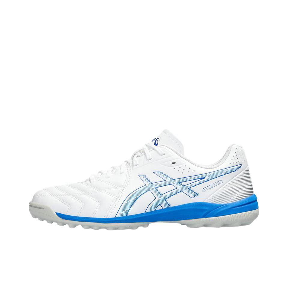 推荐商品：Asics/亚瑟士 Calcetto Wd 9 TF 胶质碎钉 人造草坪 减震耐磨 足球鞋 白色/蓝色   