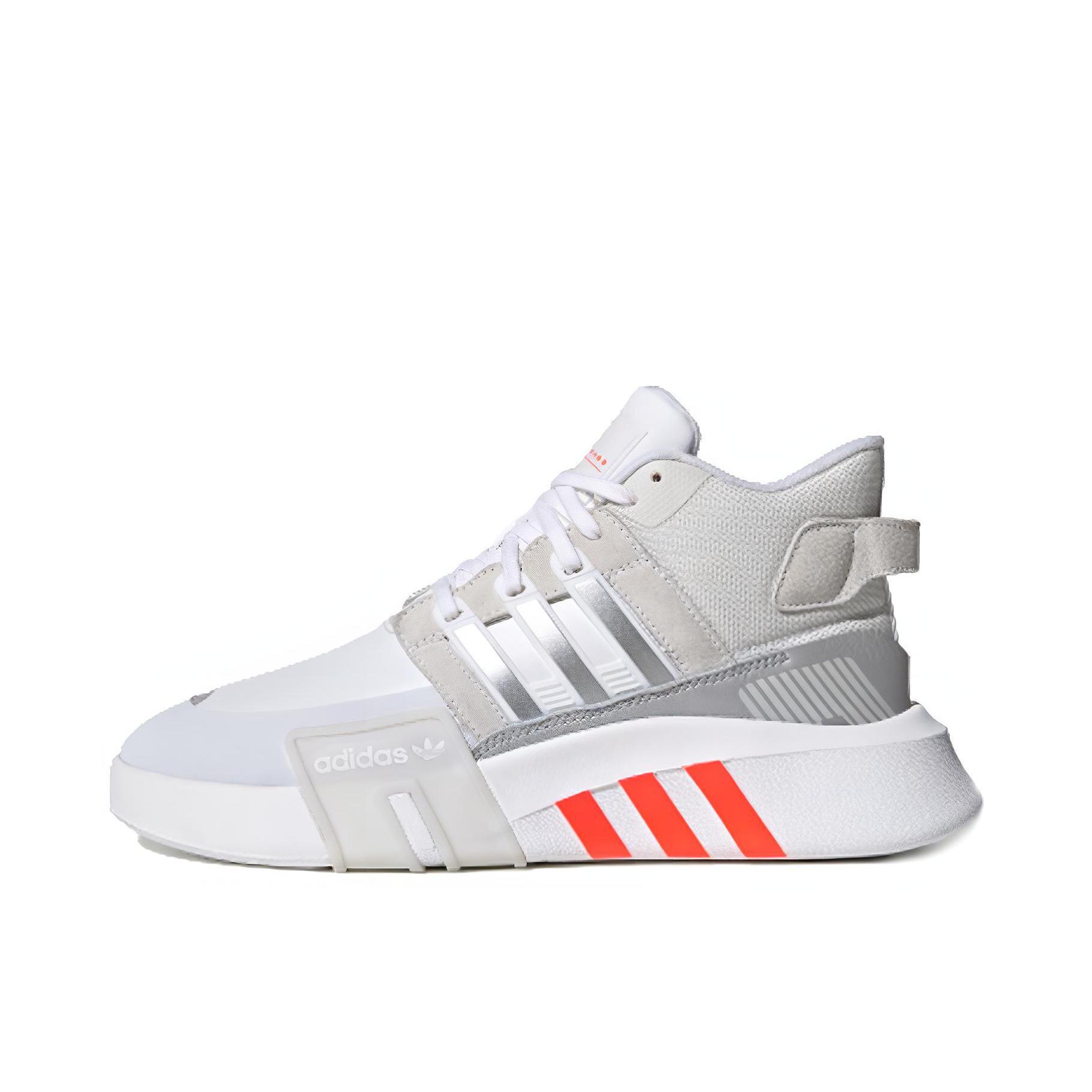 推荐商品：adidas Originals EQT BASK ADV V2 运动休闲鞋 防滑耐磨轻便透气舒适复古 White/Grey/Silver 白色/银色/灰色