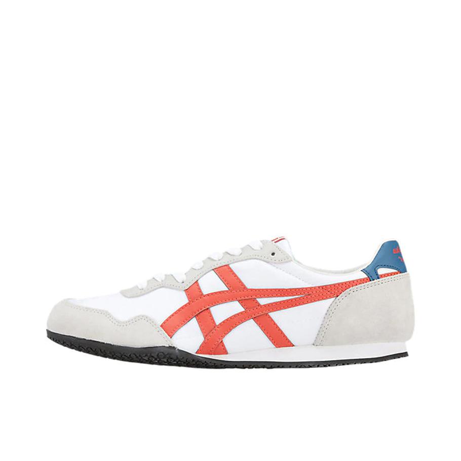 推荐商品：Onitsuka Tiger 鬼冢虎 Serrano 运动休闲鞋 舒适轻便防滑耐磨网布透气百搭复古减震包裹性低帮 White/Burgundy 白/红