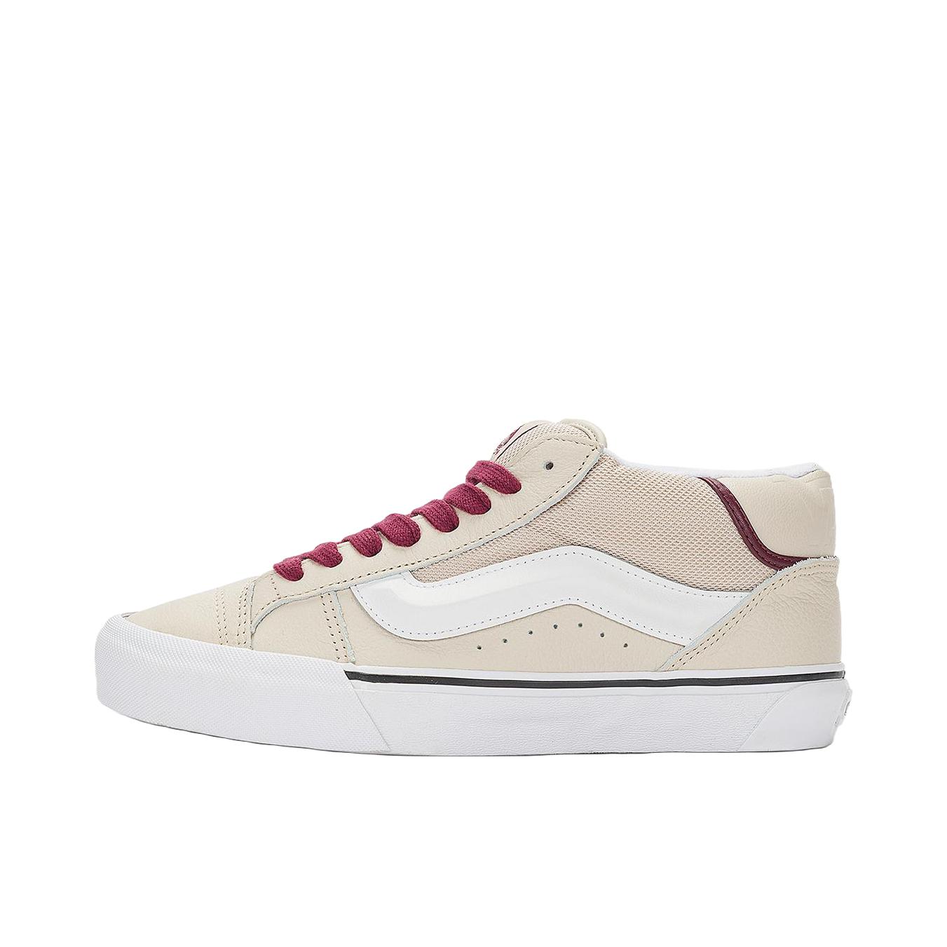 推荐商品：Vans/范斯 Knu Mid 织物 高街风 抗冲击性 轻便减震 复古 帆布鞋 米色/红色 