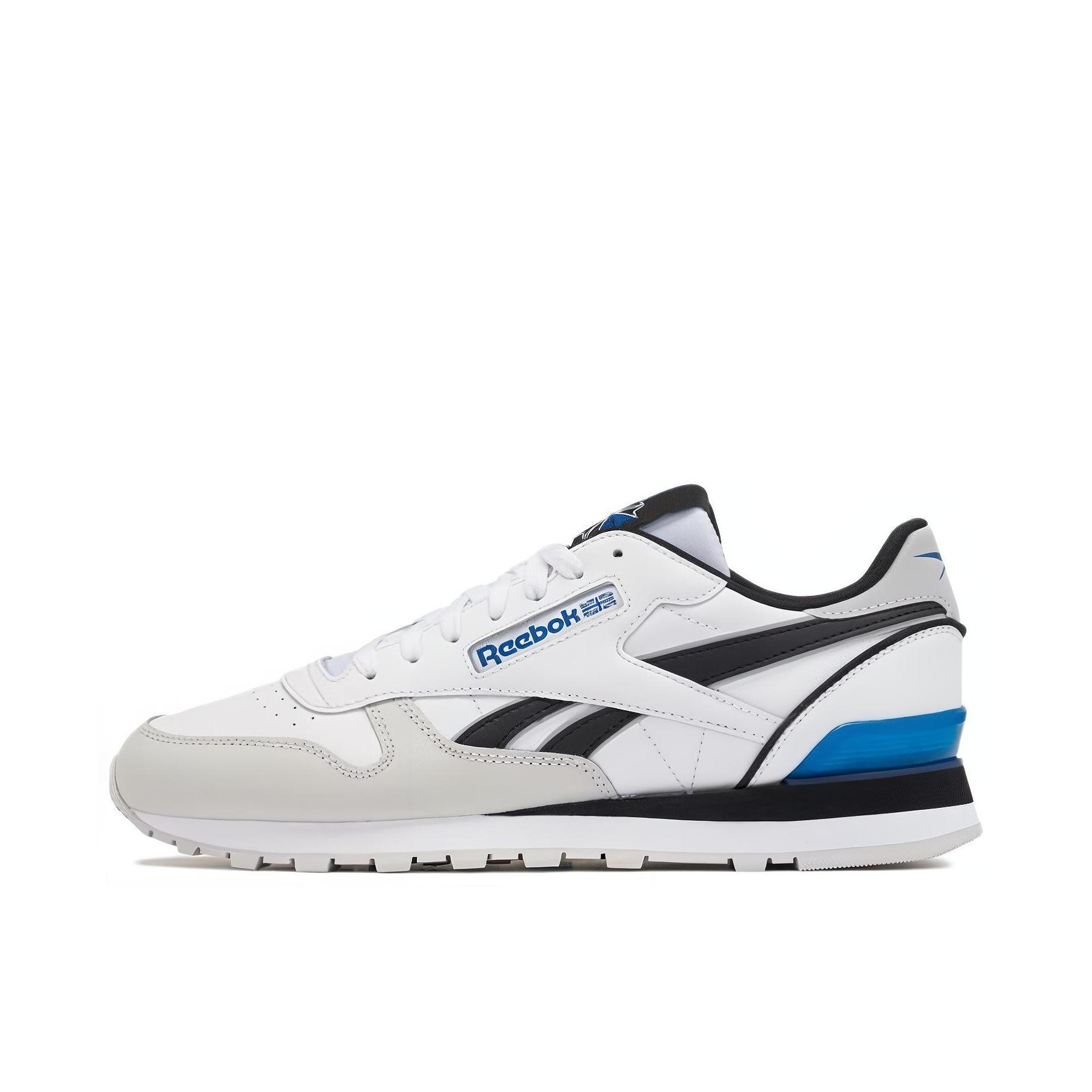 推荐商品：Reebok/锐步 Classic Leather CLIP 运动休闲鞋 舒适百搭减震耐磨复古  白/蓝