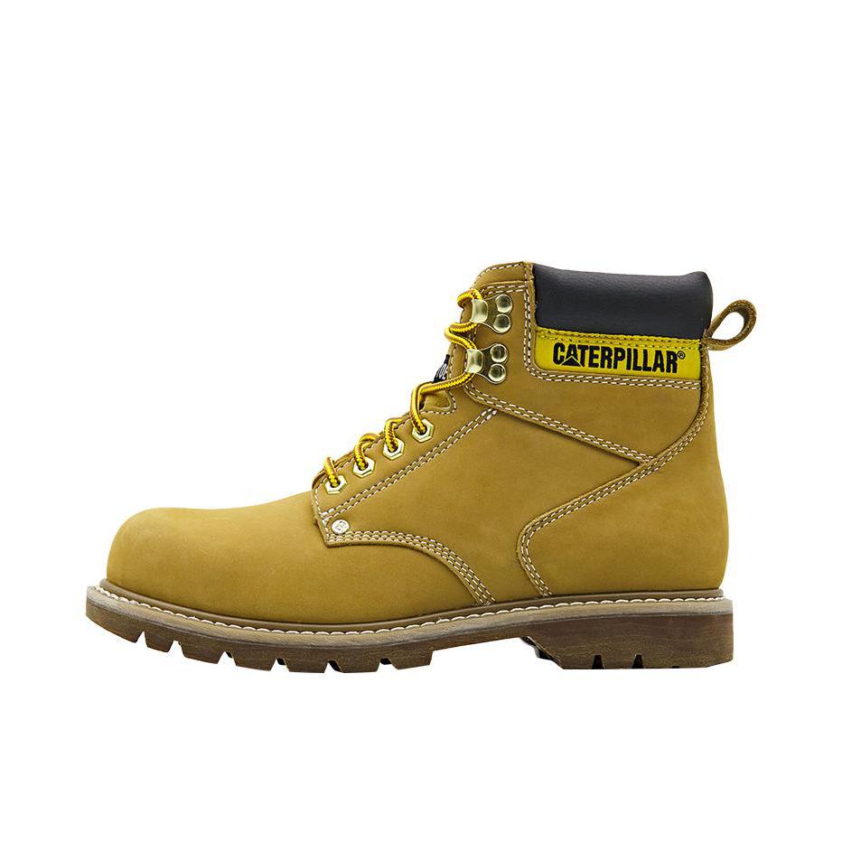 推荐商品：Cat  Second Shift  牛皮革 防滑耐磨 舒适百搭 短筒 踢不烂 防泼水  工装靴 大黄靴 马丁靴 钢头版/啡色