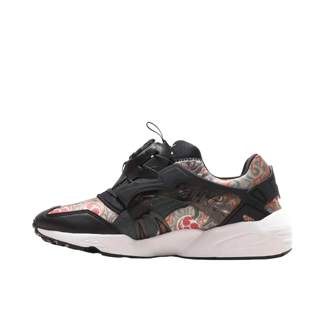 推荐商品：Puma/彪马 Disc Blaze 运动休闲鞋 减震回弹贴合防滑耐磨舒适轻便透气拼接织物 atmos联名款/黑色