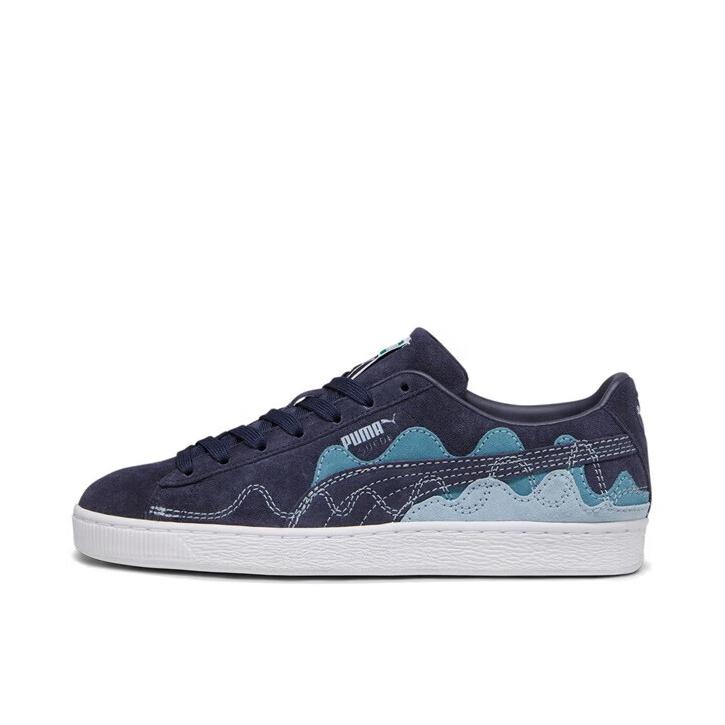 推荐商品：Puma/彪马 Suede Classic 面包鞋 板鞋 舒适百搭防滑耐磨轻便透气复古低帮圆头 银灰色/蓝色