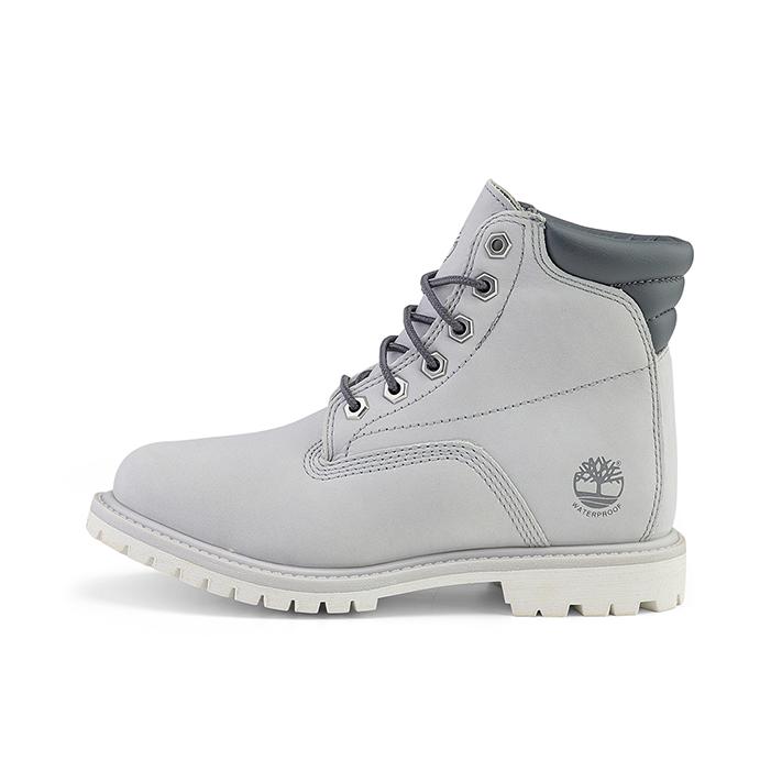 推荐商品：Timberland/添柏岚 Waterville 减震防水 户外休闲 马丁靴  浅灰色