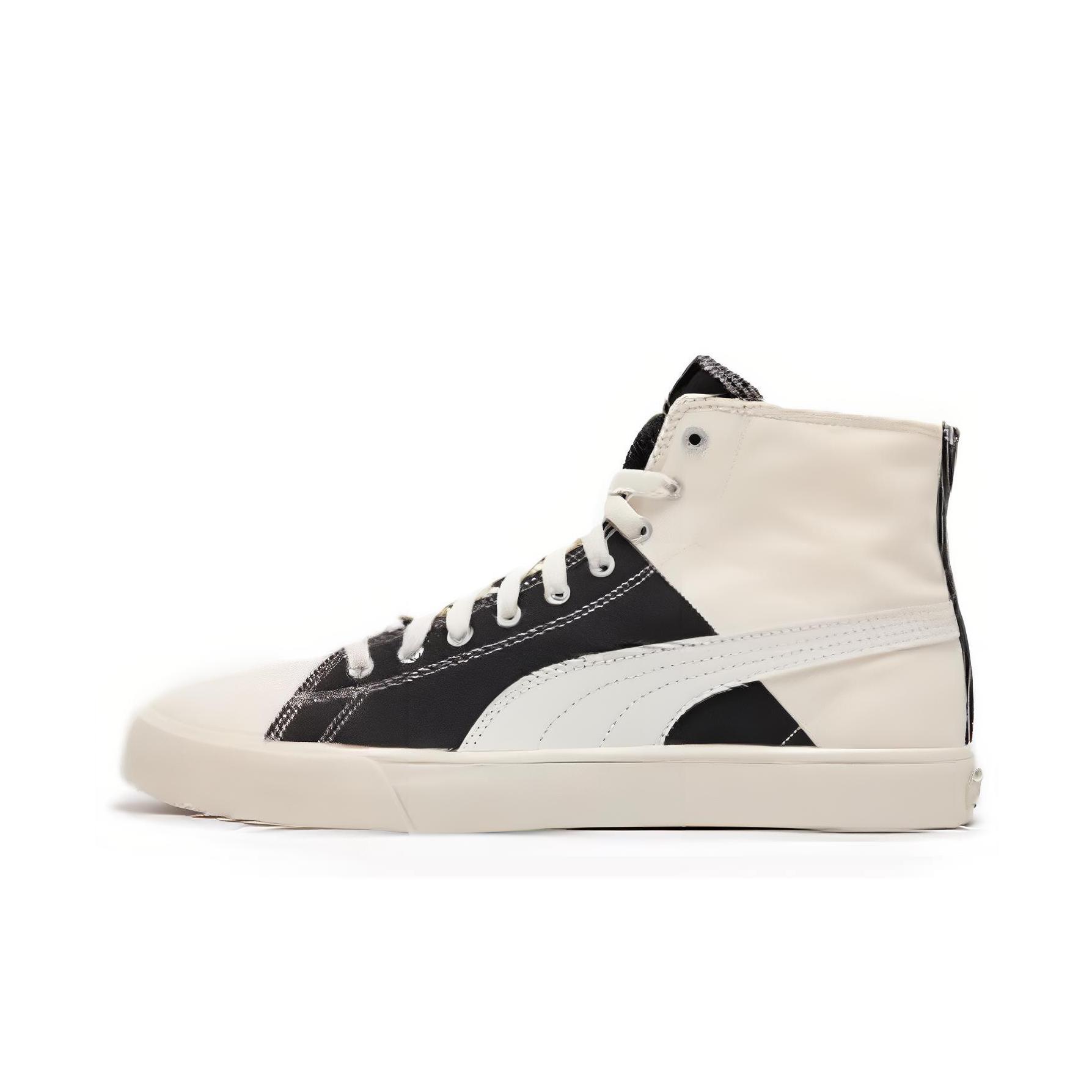 推荐商品：Puma/彪马 BARI MID POP UP 减震耐磨 透气 中帮 系带 休闲百搭 复古 帆布鞋 白色/黑色