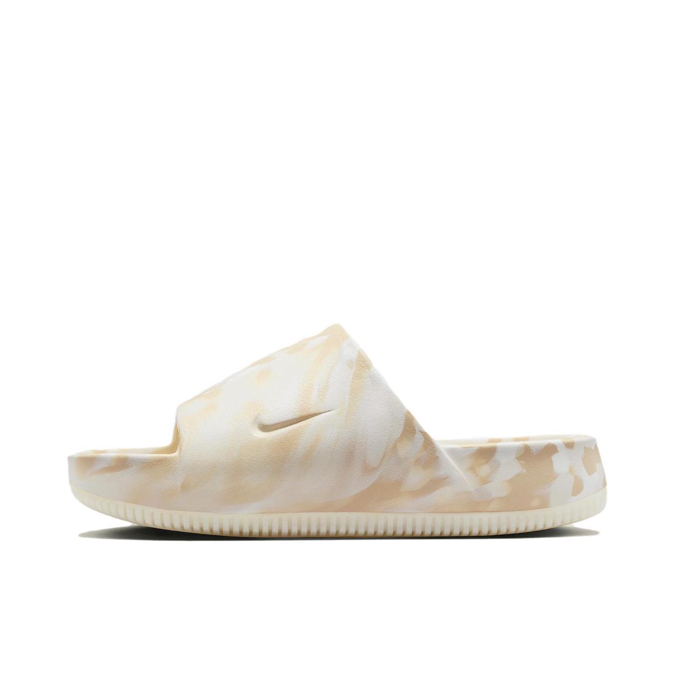 推荐商品：Nike Calm Slide 抓地 防滑耐磨 回弹 增高 防水 一字 拖鞋 米色/白色