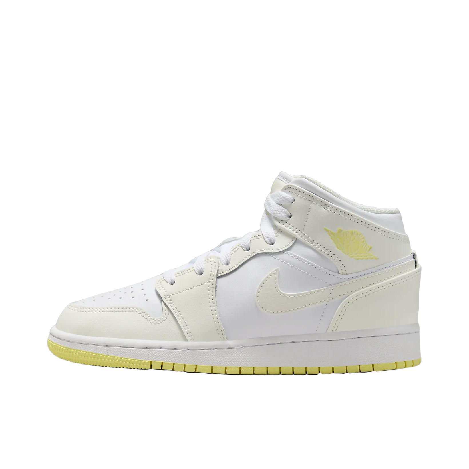推荐商品：Air Jordan 1 板鞋 运动休闲鞋 复古潮流支撑合成革  白色/黄色