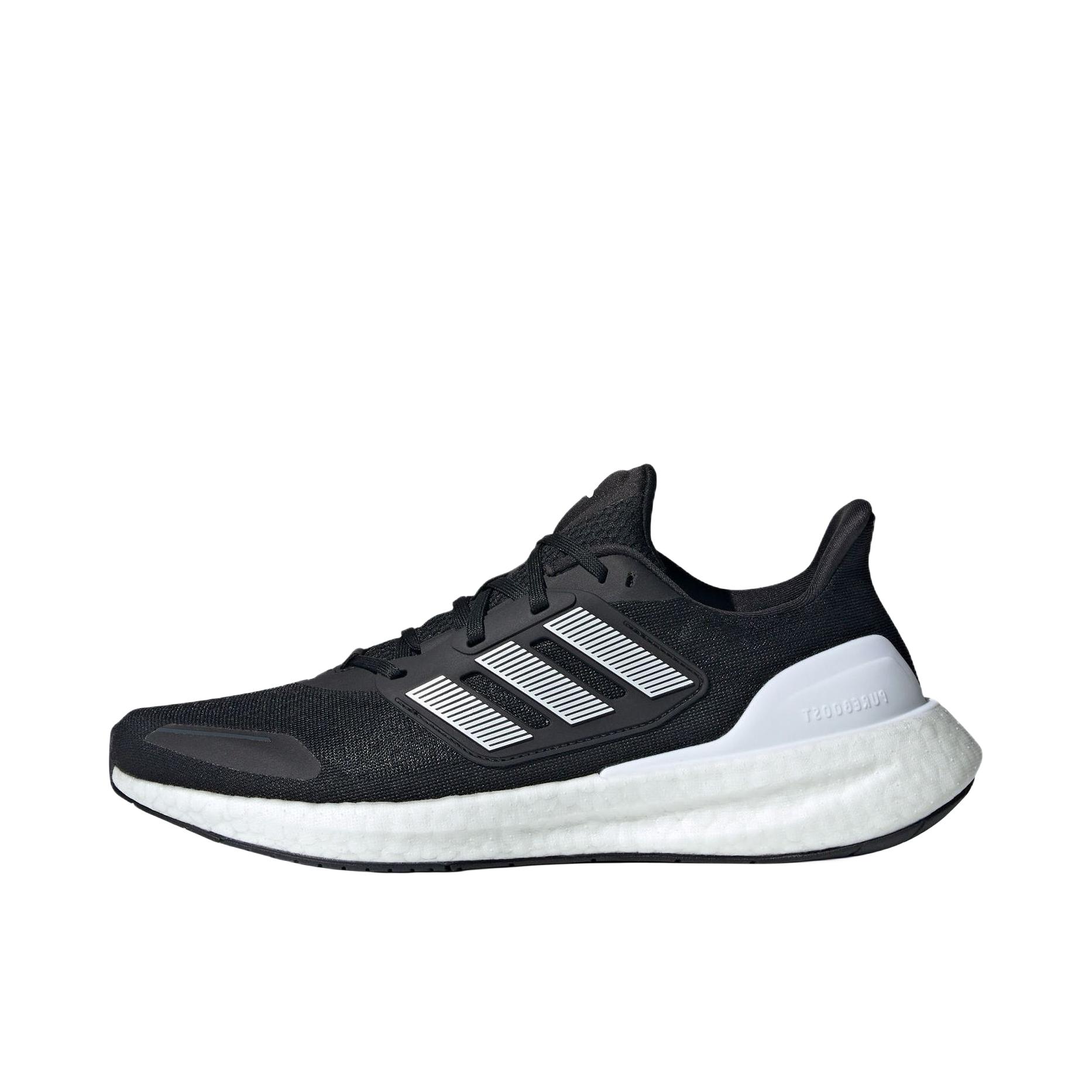 推荐商品：adidas Pureboost 23 跑鞋 减震网面训练轻便 墨黑/白色