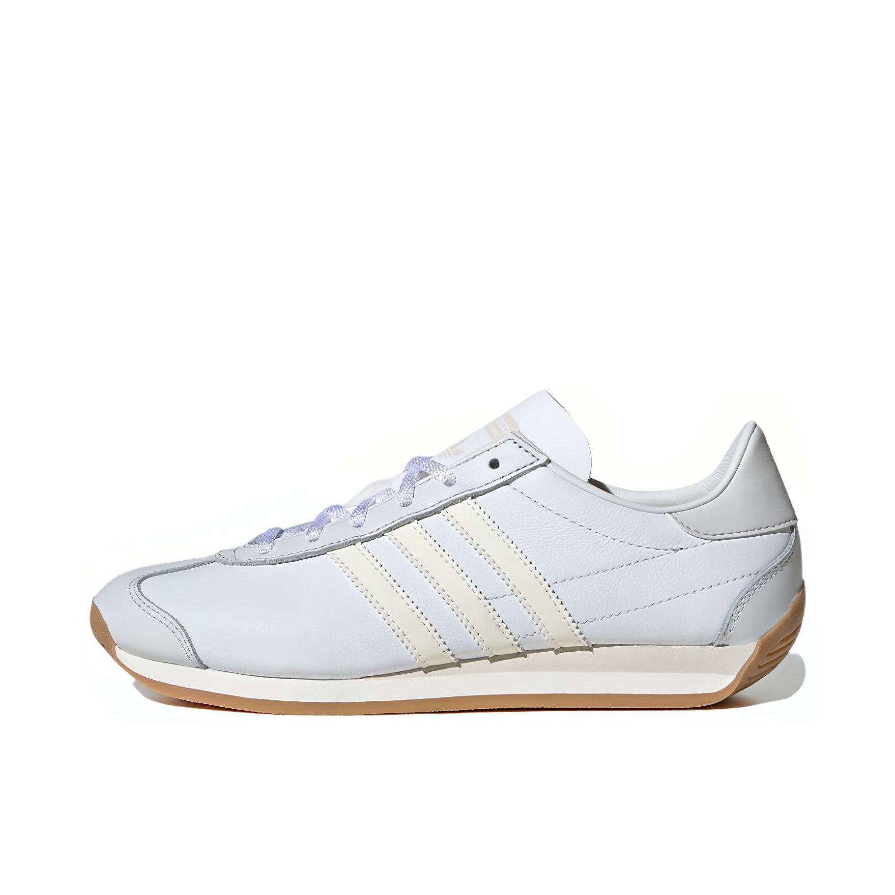 推荐商品：adidas Originals Country OG 牛皮 织物 轻便舒适 圆头 防滑耐磨 复古 运动休闲鞋 白色/天蓝色