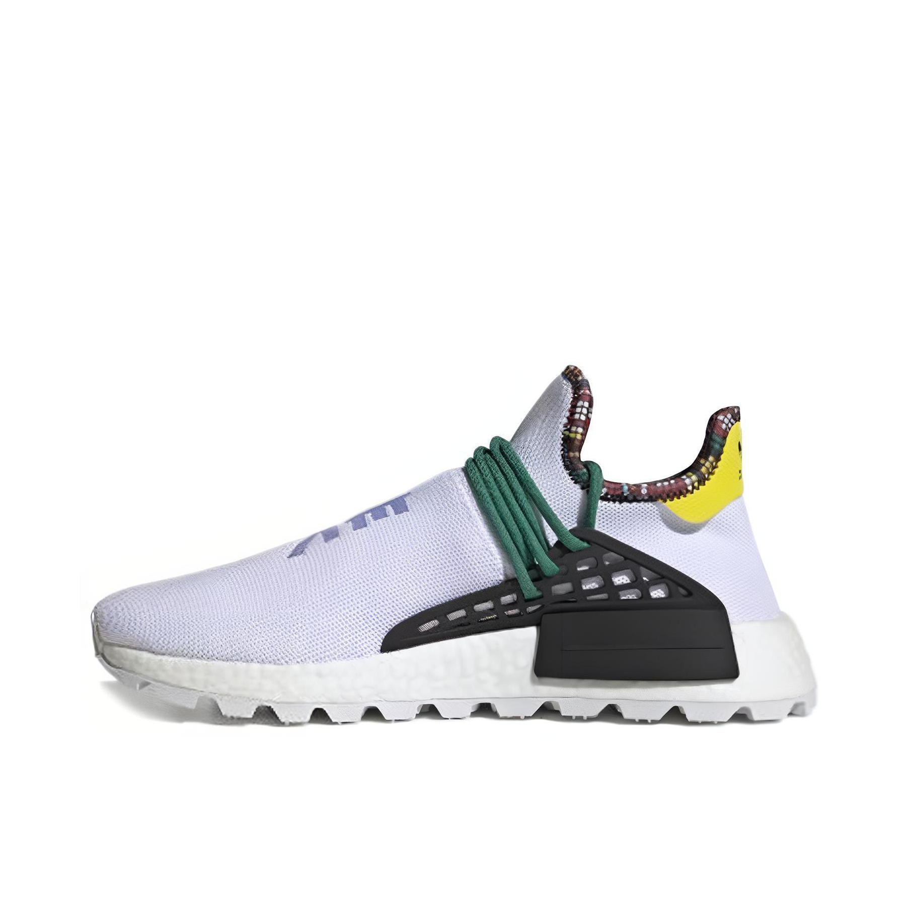 推荐商品：adidas Originals NMD Human Race 防滑耐磨 减震回弹 轻便透气 舒适百搭 织物 增高 运动休闲鞋 Footwear White/Bold Green-Bright Yellow 白色/黑色/黄色
