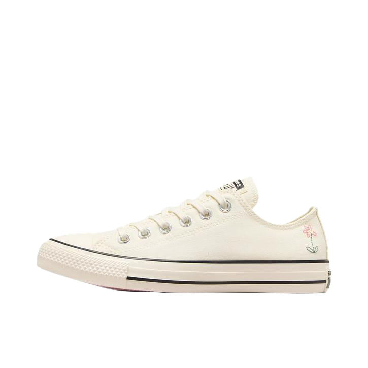 推荐商品：Converse/匡威 Chuck Taylor All Star 帆布鞋 常青款轻便防滑耐磨百搭复古圆头减震贴合高帮 白色/刺绣小花