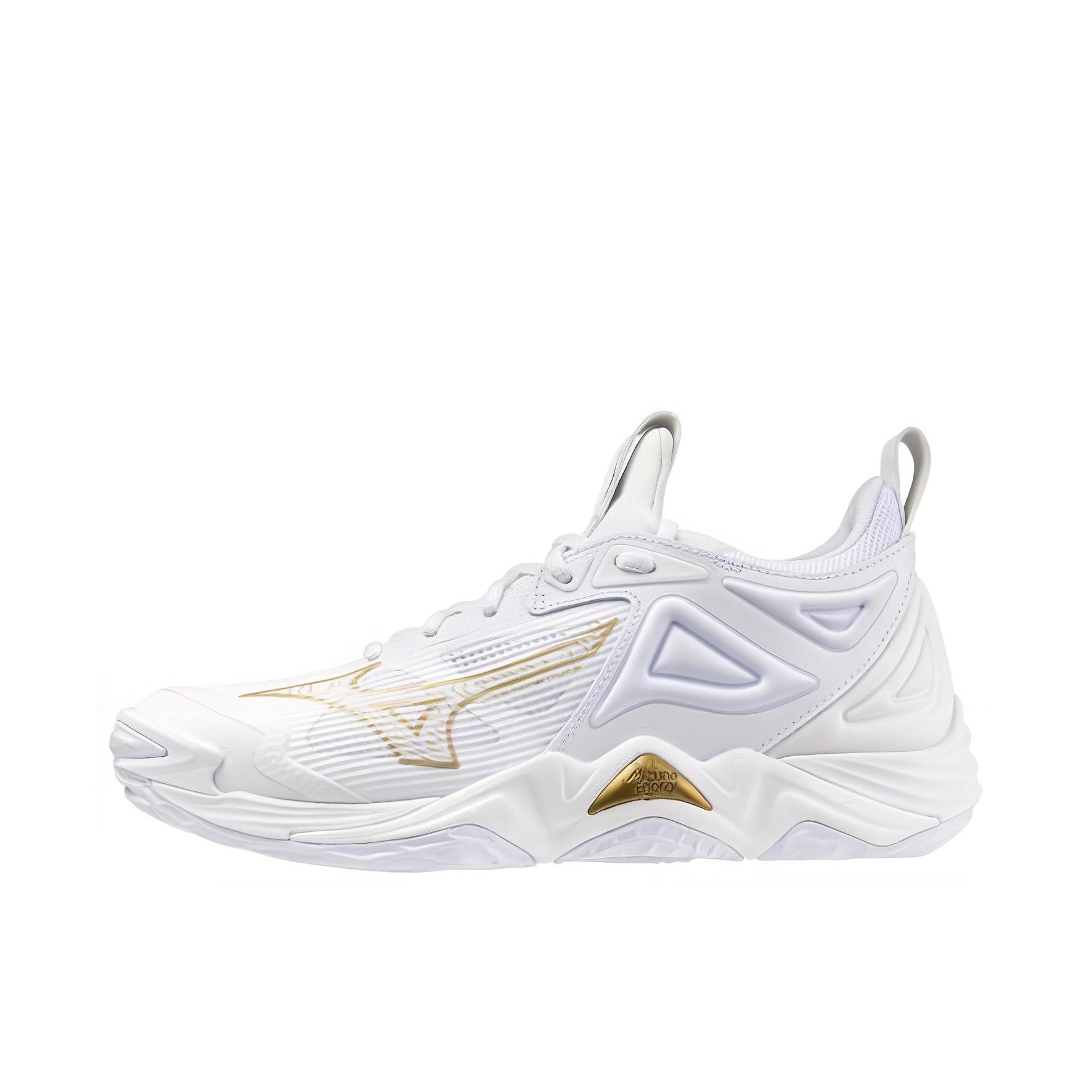 推荐商品：Mizuno/美津浓 Wave Momentum 3 轻便舒适 防滑缓震 排球鞋 白色/金色