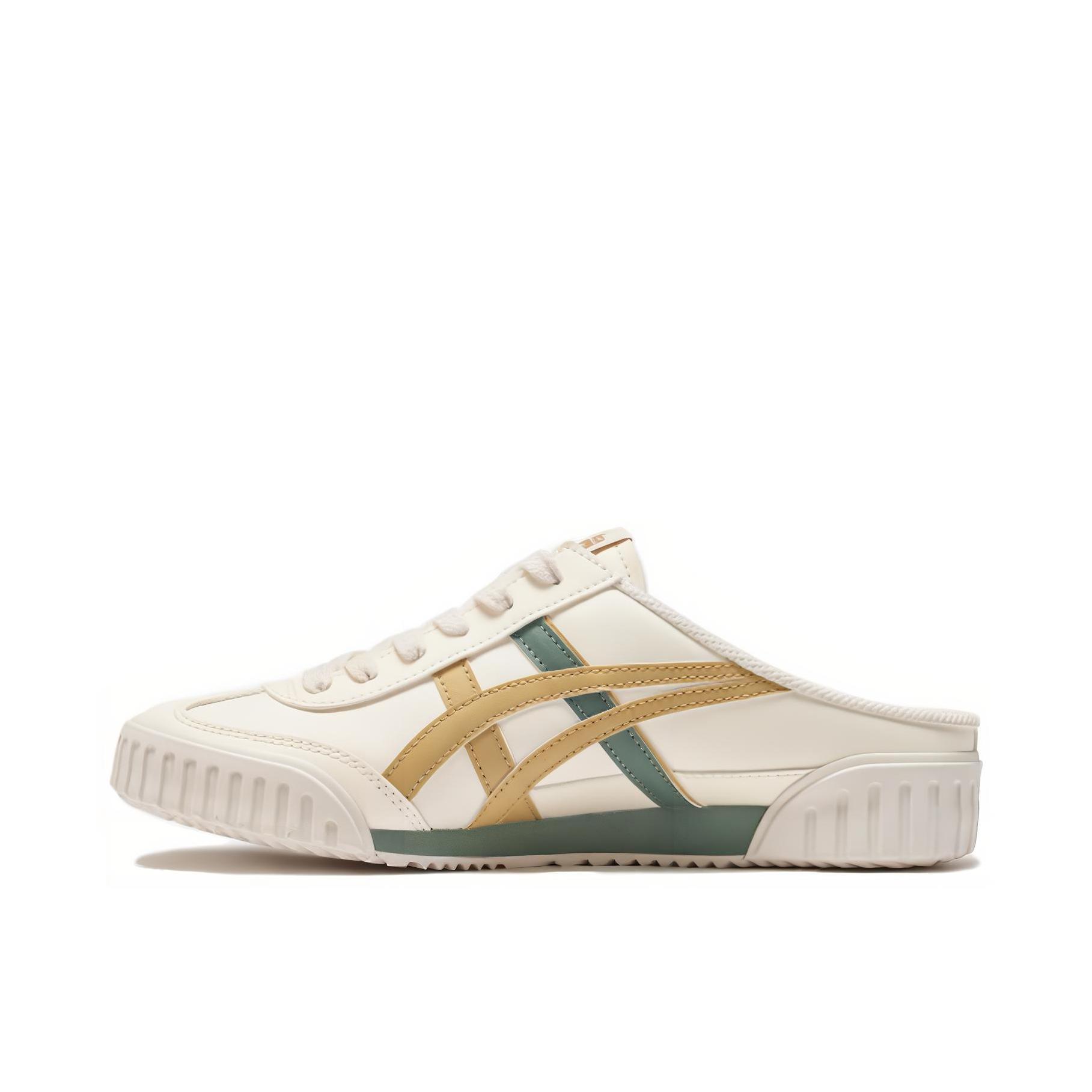 推荐商品：Onitsuka Tiger Machuation Sabot 复古 防滑耐磨 减震 舒适百搭 轻便透气 一脚蹬 合成革 休闲鞋 米色/棕色