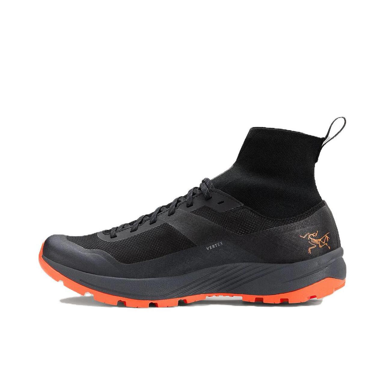 推荐商品：Arc'teryx/始祖鸟 VERTEX U 减震防滑 轻便耐磨 舒适透气 织物 潮流 越野 登山鞋 户外鞋 黑色/费诺橙