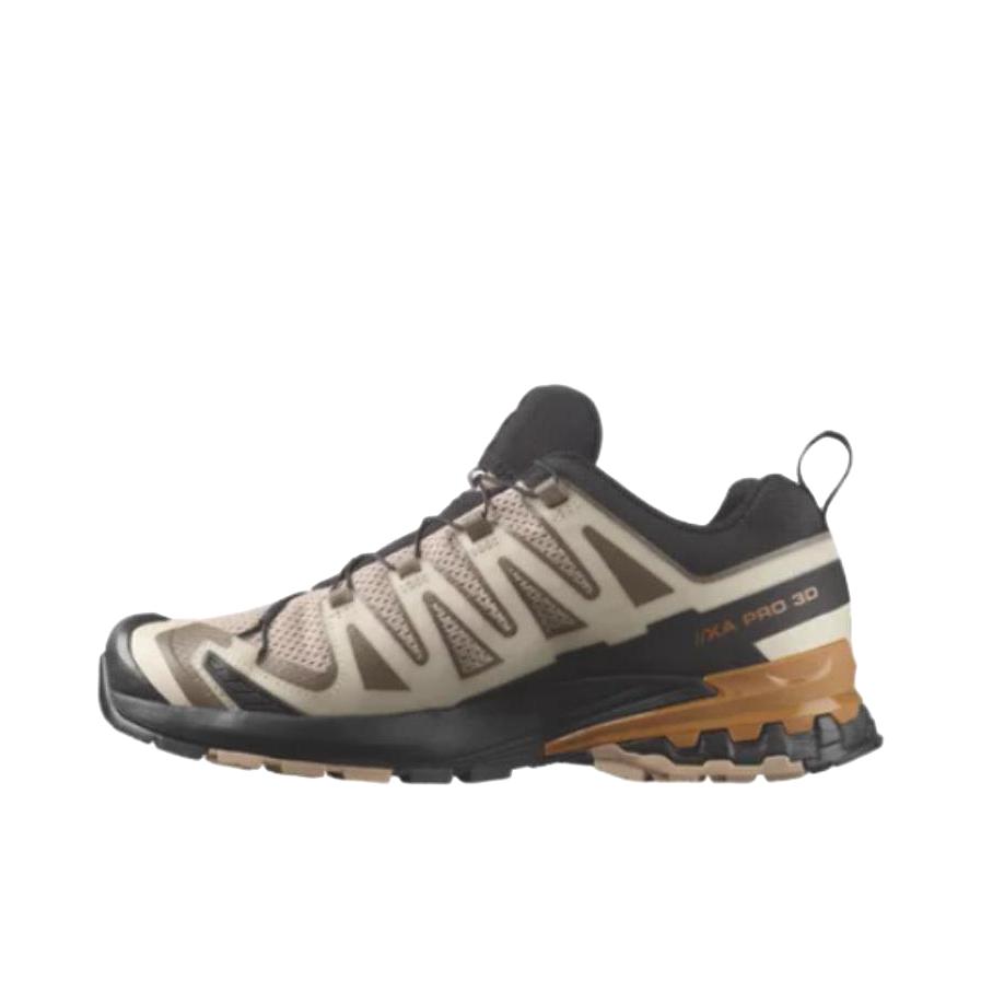 推荐商品：Salomon/萨洛蒙 XA Pro 3D V9 减震 防滑耐磨 圆头 织物 户外防水 登山徒步鞋 跑鞋 棕色/米色 