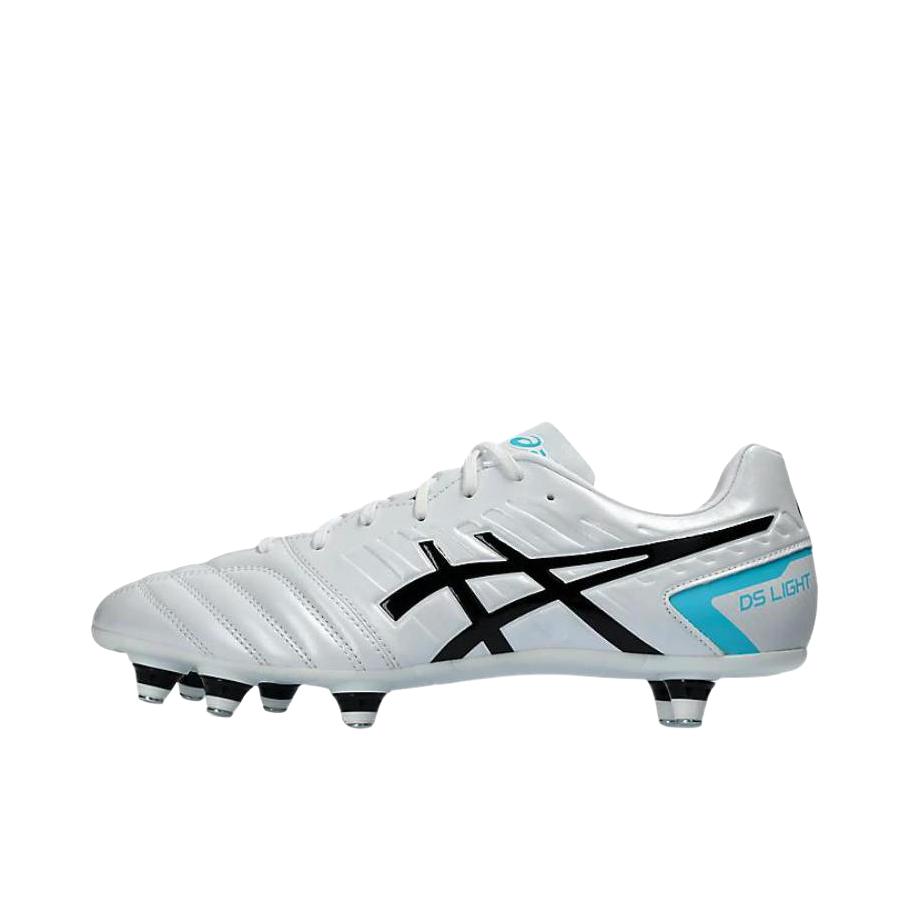 推荐商品：Asics/亚瑟士 DS Light Gain ST 人造草坪 防滑耐磨 长钉 足球鞋 白色/黑色/蓝色