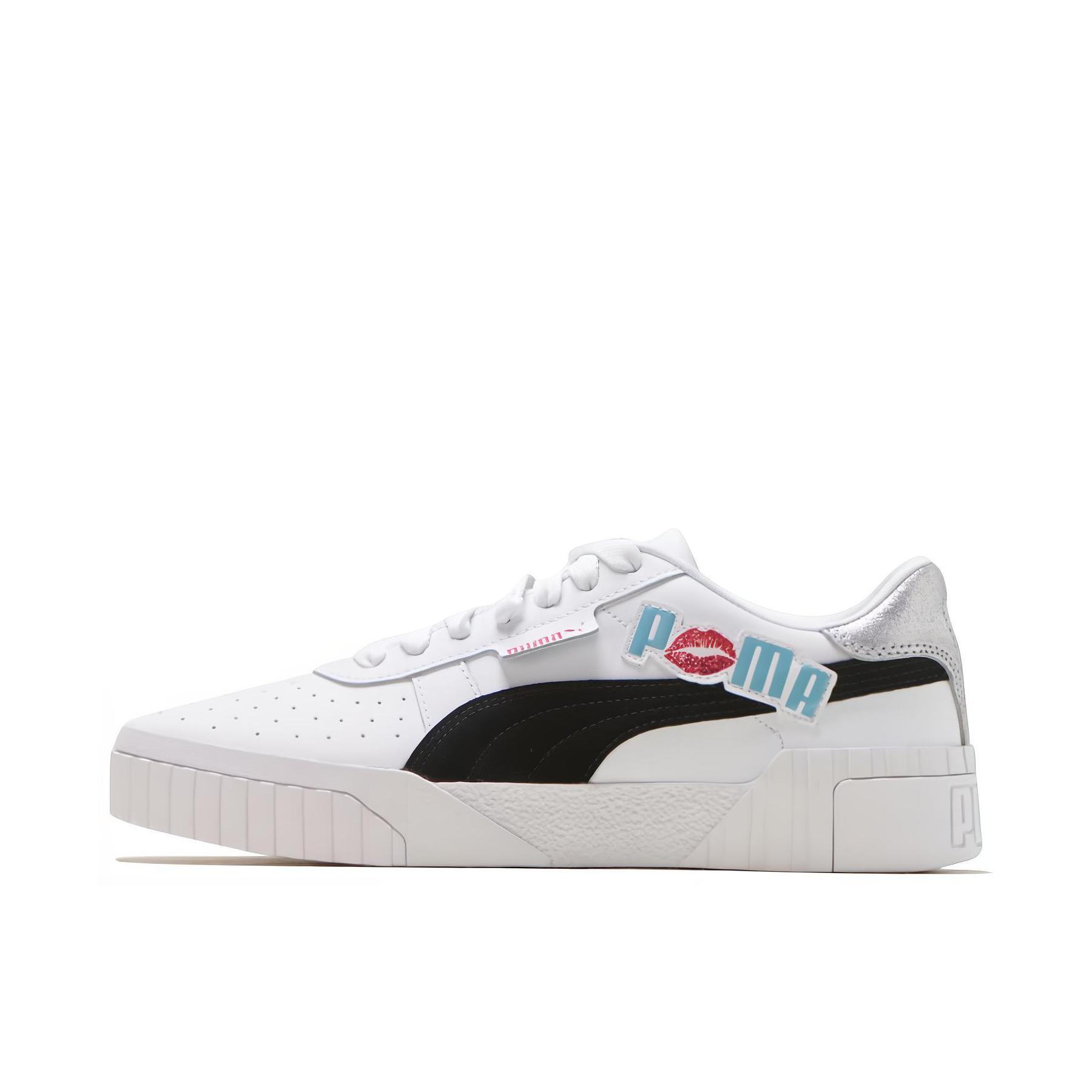 推荐商品：Puma/彪马 Cali 板鞋 时尚复古减震回弹增高防滑耐磨舒适透气厚底 White/Black/Milky Blue 白黑/贴标