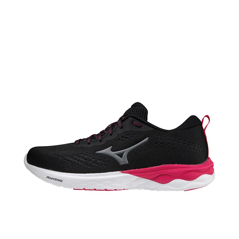 推荐商品：Mizuno/美津浓 Wave Revolt 减震耐磨 防滑耐磨 轻便透气 织物 跑鞋 女款/黑色/红色  
