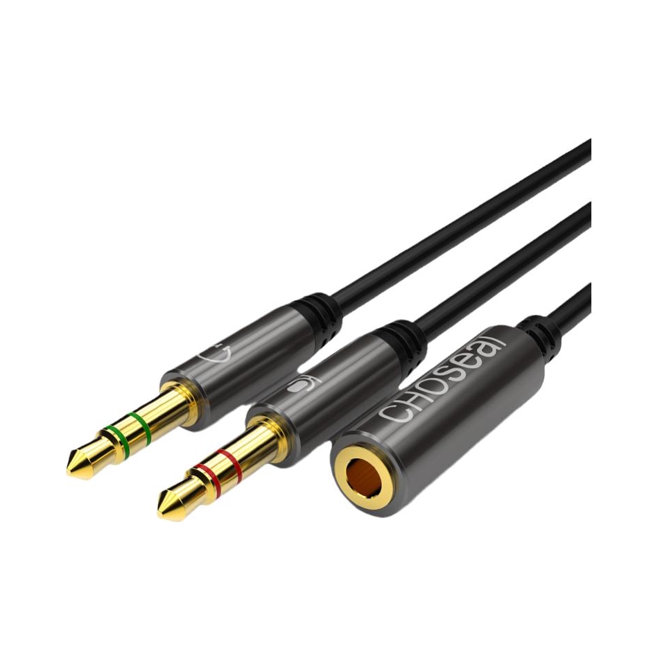 推荐商品：CHOSEAL/秋叶原 QS3502A 3.5mm转双3.5mm 母对公 音频线 镀金接头