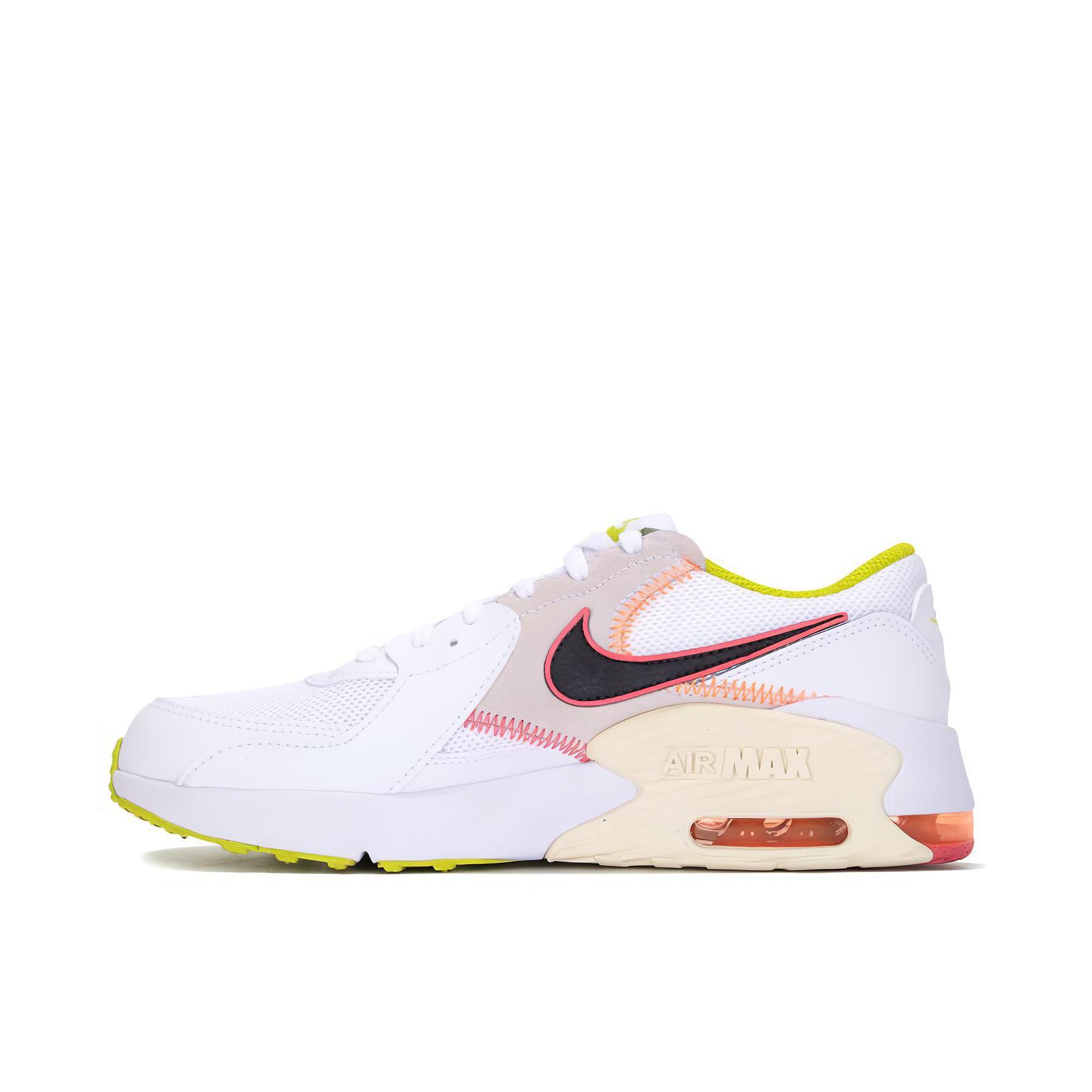 推荐商品：Nike Air Max Excee 跑鞋 防滑耐磨舒适缓震网面透气气垫复古支撑织物合成革圆头贴合抓地 白色/浅褐色/亮绿