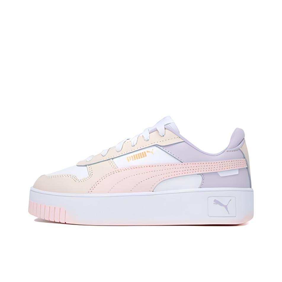 推荐商品：Puma/彪马 Carina street 厚底鞋 板鞋 防滑耐磨减震百搭轻便透气舒适休闲复古运动增高抓地 白色/粉色