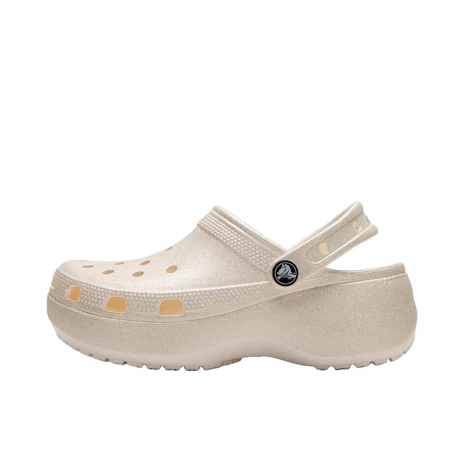 推荐商品：Crocs/卡骆驰 Classic Platform Clog 凉鞋 经典云朵防滑耐磨轻便包头厚底增高缓震坡跟外穿  Crocs/卡洛驰 女款/浅米色 