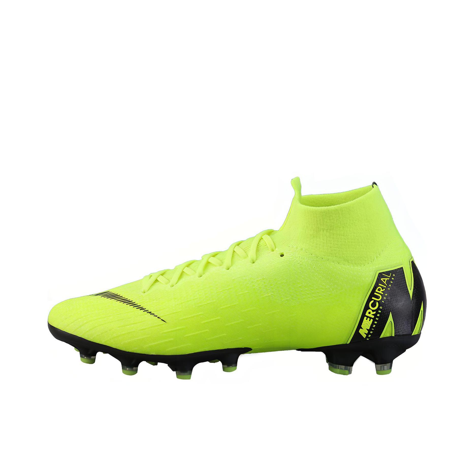 推荐商品：Nike Mercurial Superfly 6 Elite Pro AG 顶级 胶质短钉 人造草地 抗冲击包裹性 足球鞋 Volt/Black AG/荧光绿