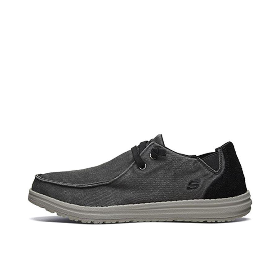 推荐商品：Skechers/斯凯奇 Melson 防滑耐磨 轻便透气 舒适百搭 软底 缓震 一脚蹬 运动休闲鞋 66387 Black 黑色/深灰