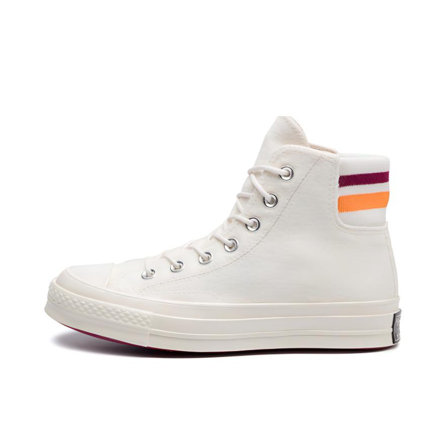 推荐商品：Converse/匡威 1970s 帆布鞋 圆头防滑经典复古轻便时尚拼接百搭 Egret/Rhubarb/Orange Rind 白色/袜套尾