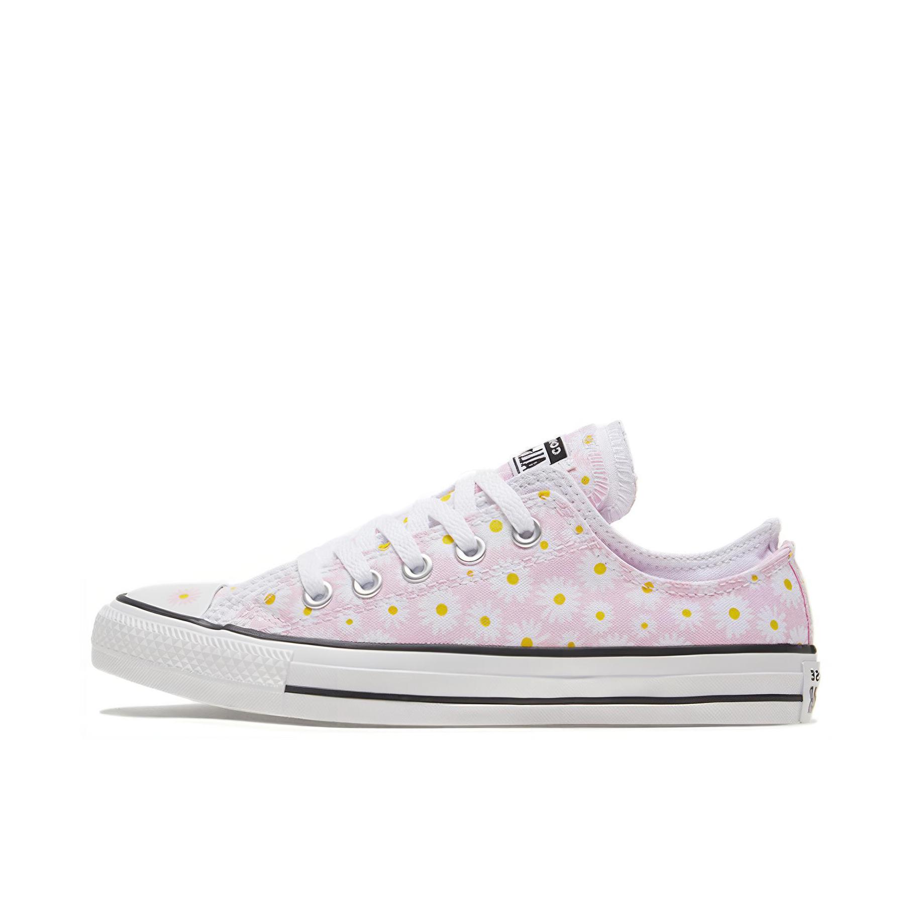 推荐商品：Converse/匡威 Chuck Taylor All Star 帆布鞋 常青款轻便防滑耐磨百搭复古圆头减震贴合高帮 低帮/小碎花/粉色/白色