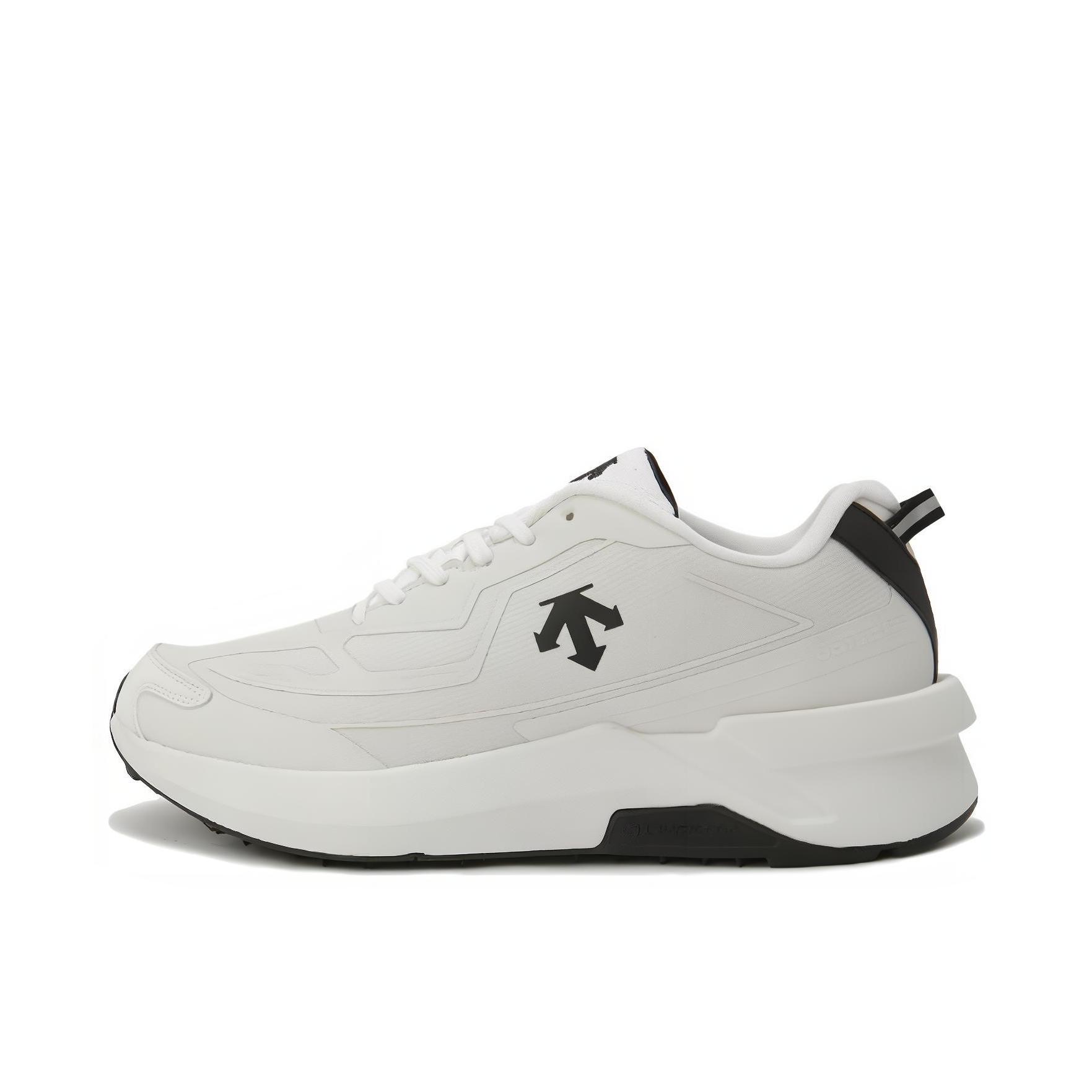 推荐商品：DESCENTE/迪桑特 减震 透气 圆头 坡跟 系带 跑鞋 SP123LCR34 白色/黑色  