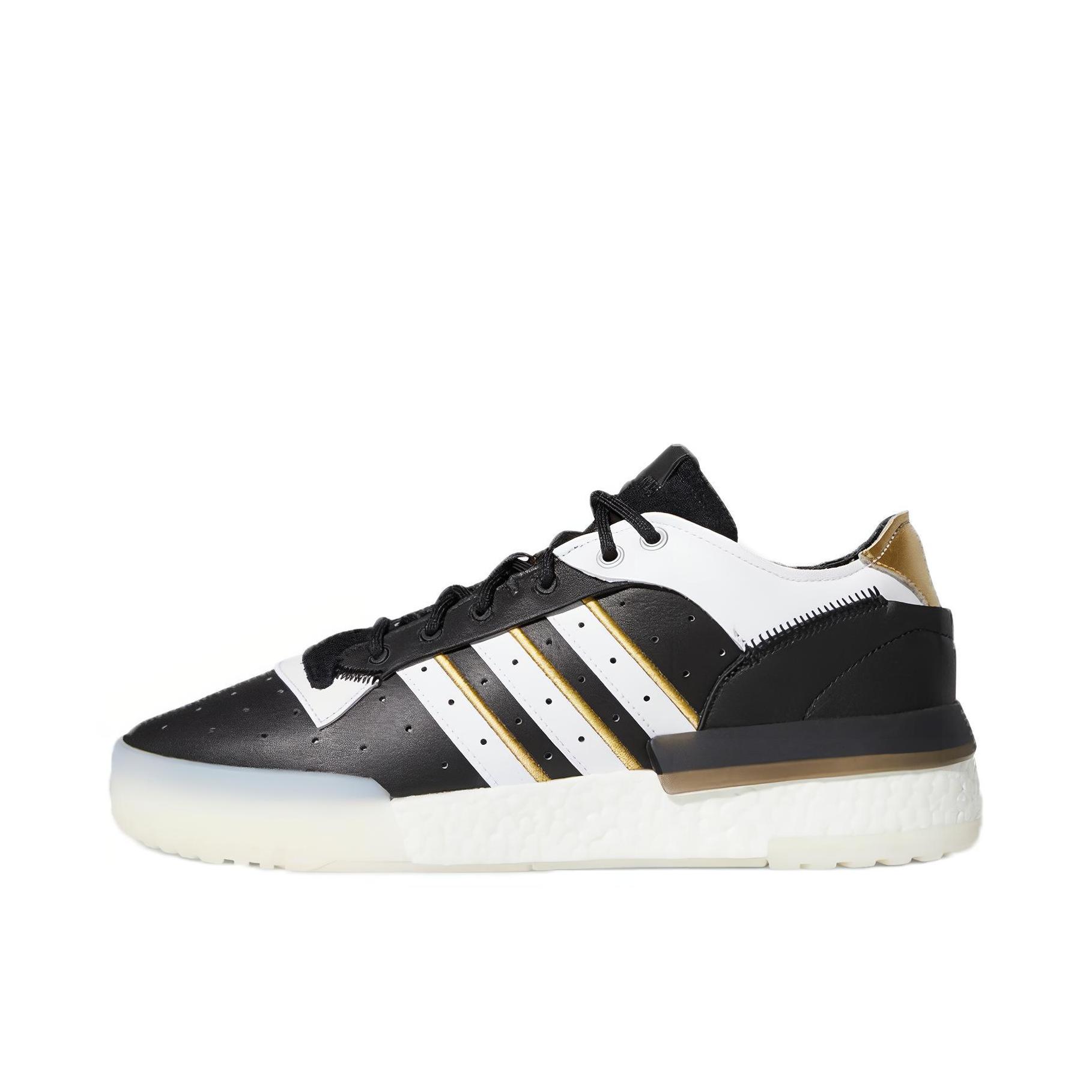 推荐商品：adidas Originals Rivalry RM 防滑耐磨 减震透气 舒适轻便 复古百搭 休闲鞋 Black/White/Gold 黑白金