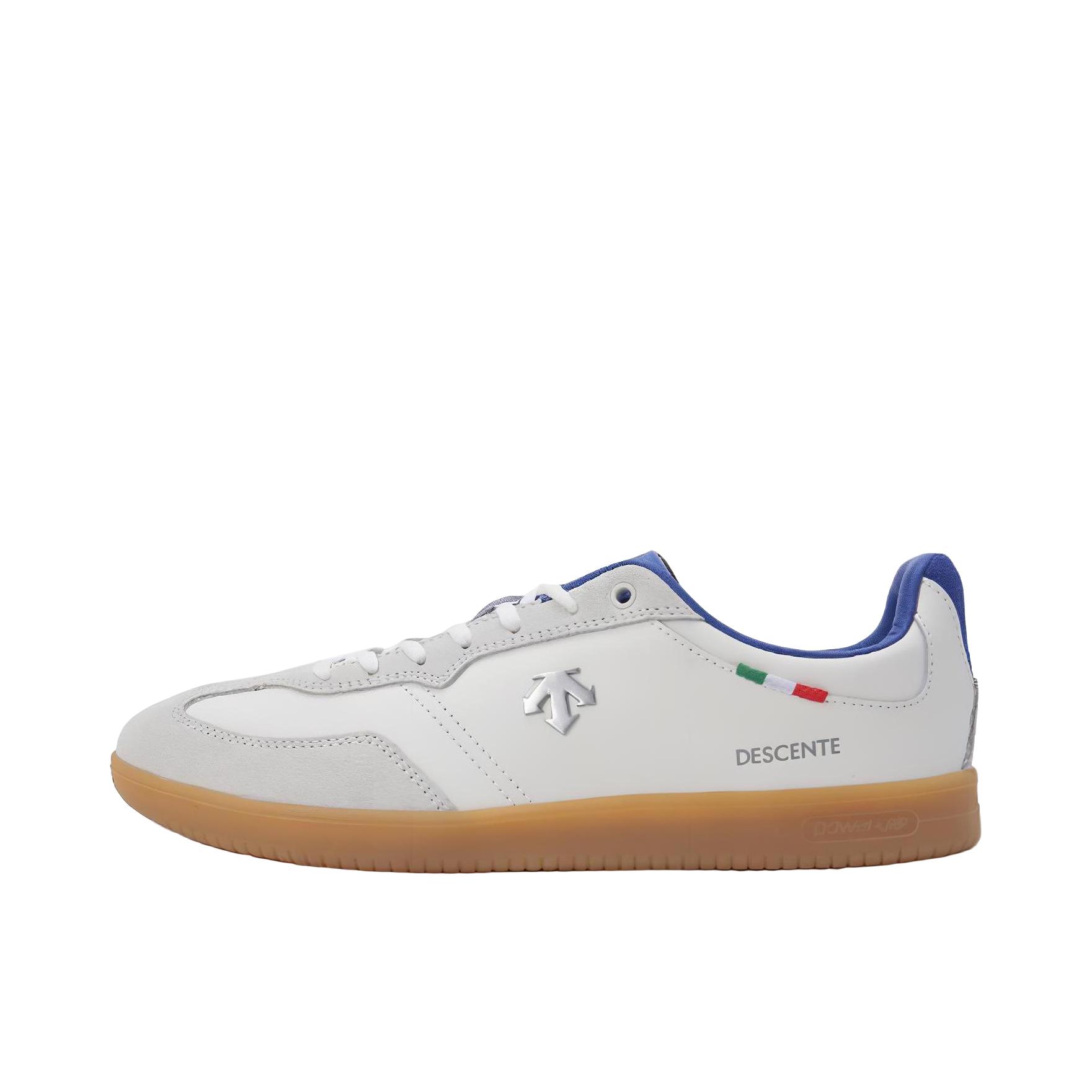 推荐商品：DESCENTE/迪桑特 轻便 透气 低帮 圆头 运动休闲鞋 SP123LSN24-CRM0 白色/蓝色  