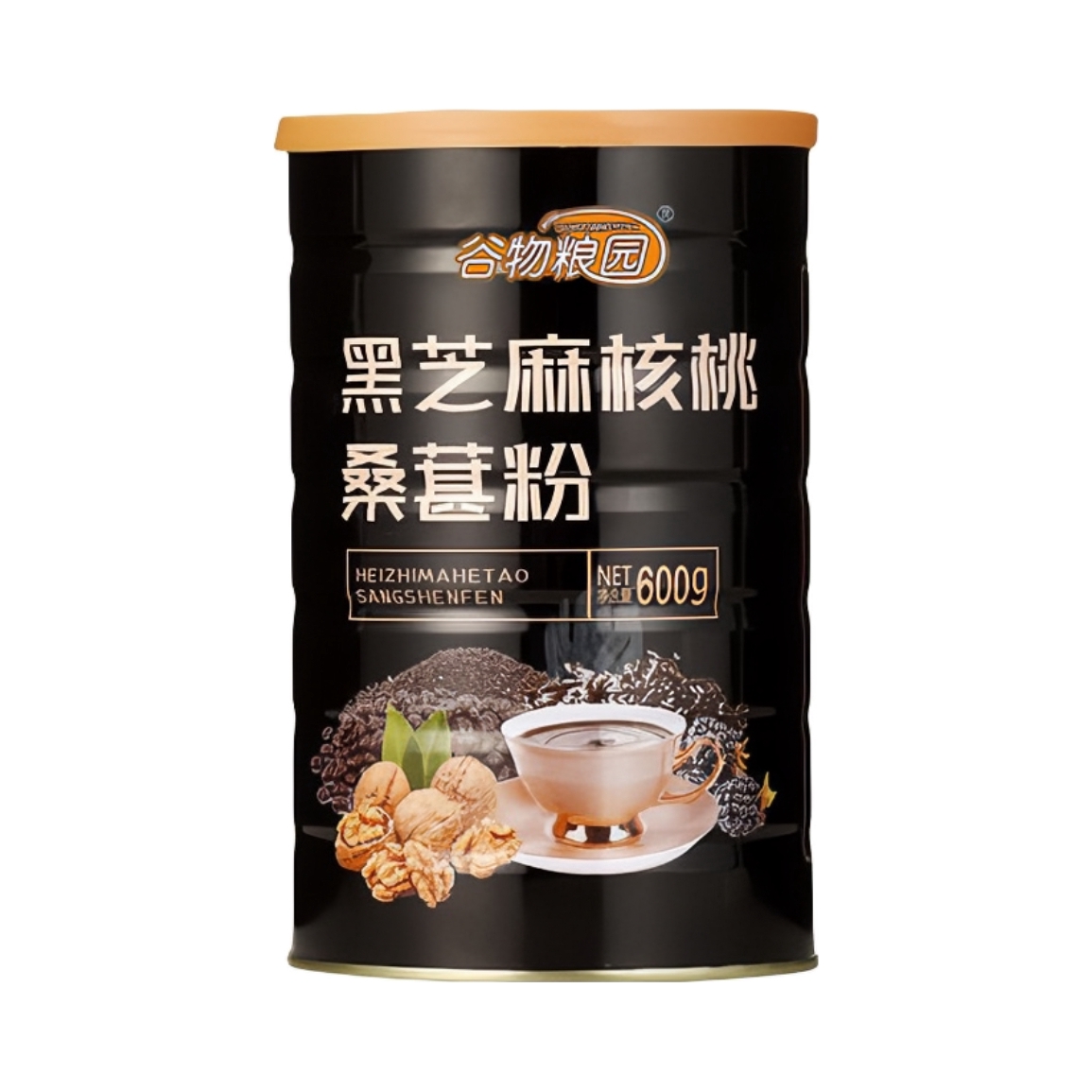 推荐商品：谷物粮园 黑芝麻核桃桑葚粉 600g 罐装 无糖
