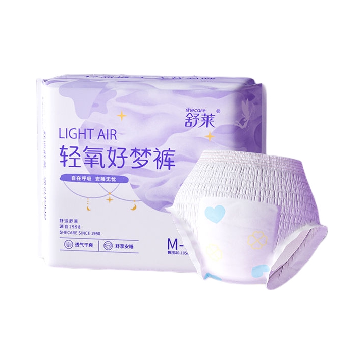 推荐商品：舒莱 轻氧好梦裤透气防侧漏舒适超薄安睡裤M-L码
