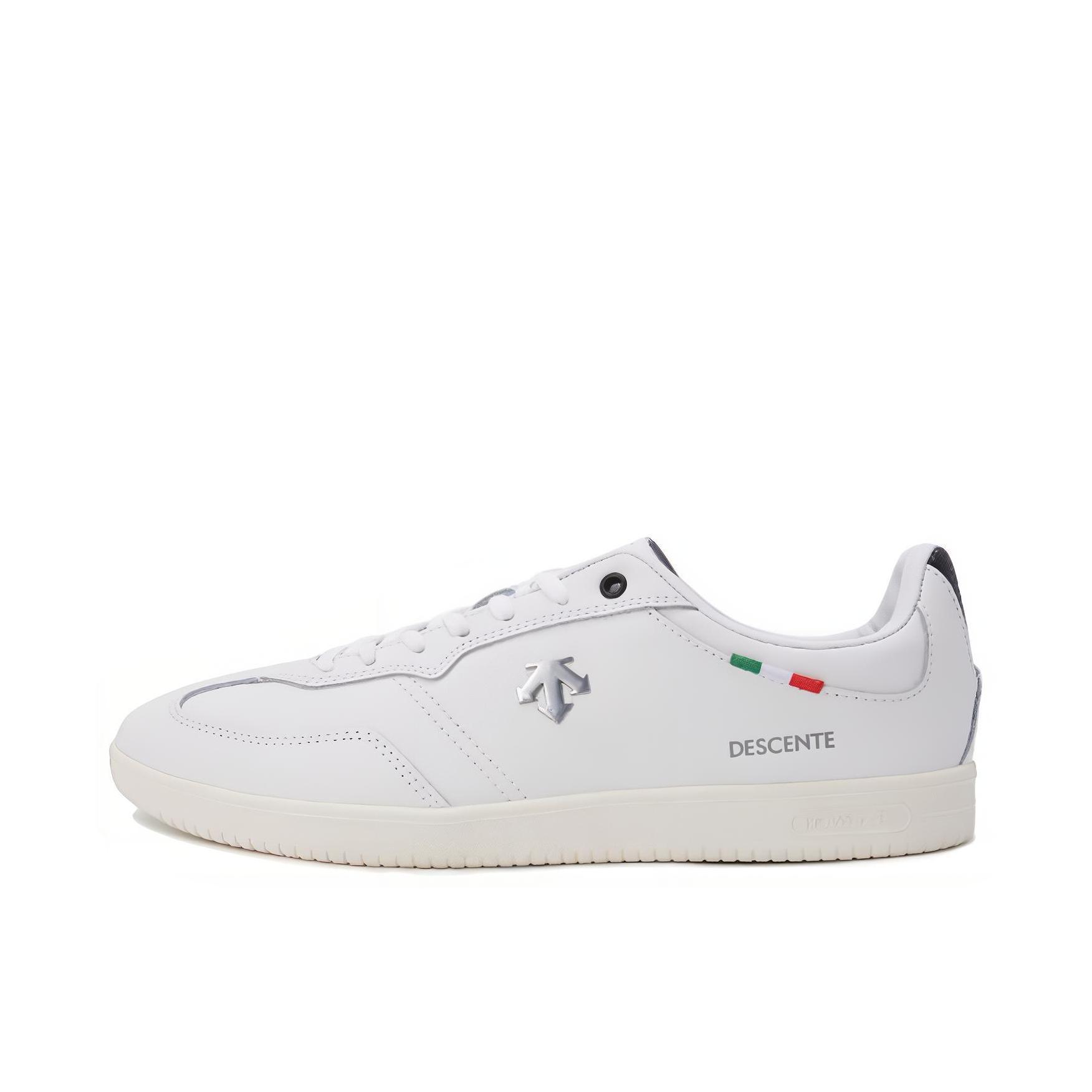 推荐商品：DESCENTE/迪桑特 轻便防滑 低帮平跟 运动休闲鞋 SP123LSN24-WHT0 白色 