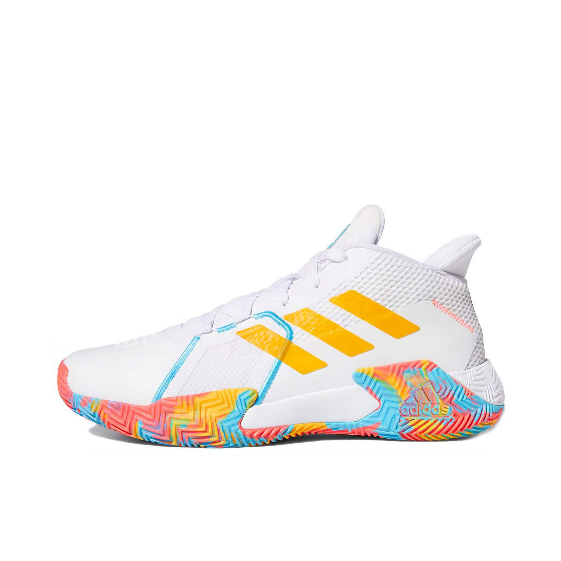 推荐商品：adidas Court Vision 2 篮球鞋 透气缓震耐磨实战训练 白色/黄色/橙色