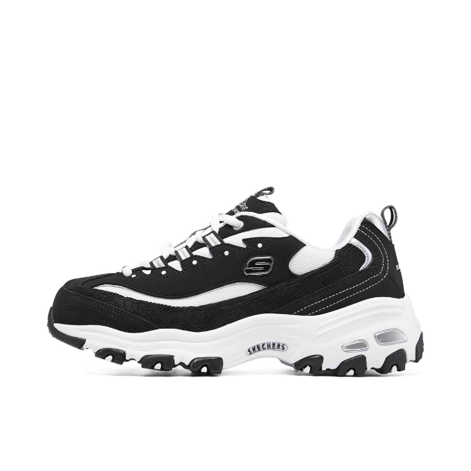 推荐商品：Skechers/斯凯奇 D'Lites 1.0 奶茶熊 熊猫鞋 老爹鞋 闪穿鞋 厚底增高复古缓震百搭 女款/黑色/白色