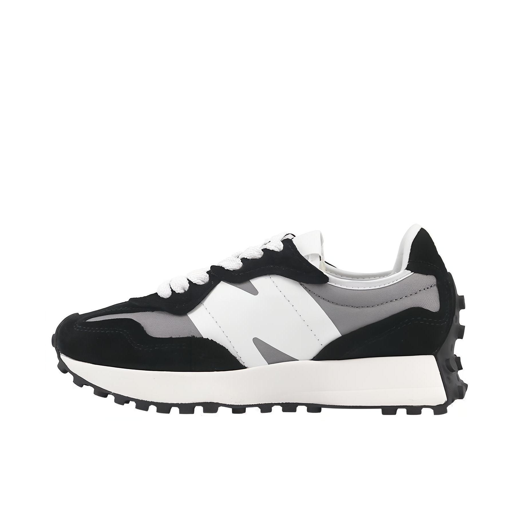 推荐商品：【IU同款】 New Balance 327 跑鞋 舒适复古防滑耐磨休闲透气减震拼接运动防水织物慢跑圆头 黑色/淡灰色/白色