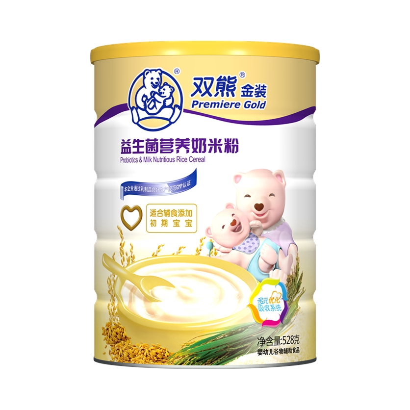 推荐商品：双熊/DOUBLE BEARS 金装婴儿益生菌营养奶米粉