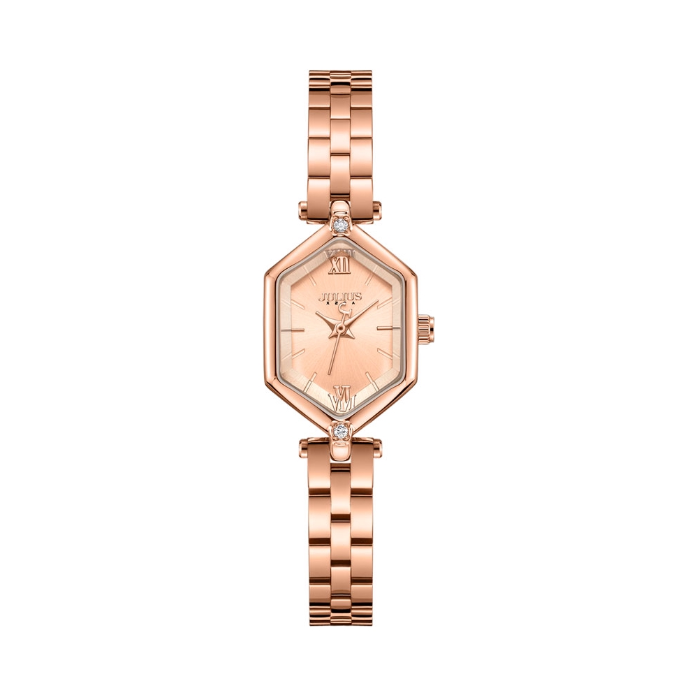 推荐商品：Julius/聚利时 防水蜂巢锆石小众钢表带石英女士手表