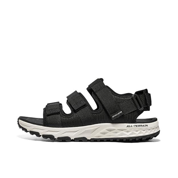 推荐商品：Skechers/斯凯奇 Escape Plan Trail 防滑耐磨 休闲 轻便透气 魔术贴 沙滩 软底外穿 露趾 运动 凉鞋 黑色/米白色
