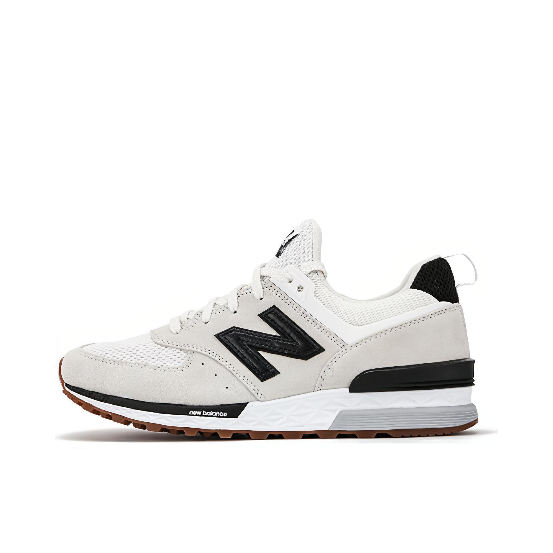 推荐商品：New Balance 574S 网布 潮流复古 减震 防滑耐磨 舒适透气 织物 合成革 支撑 生活 运动休闲鞋 Grey/Black 米灰黑