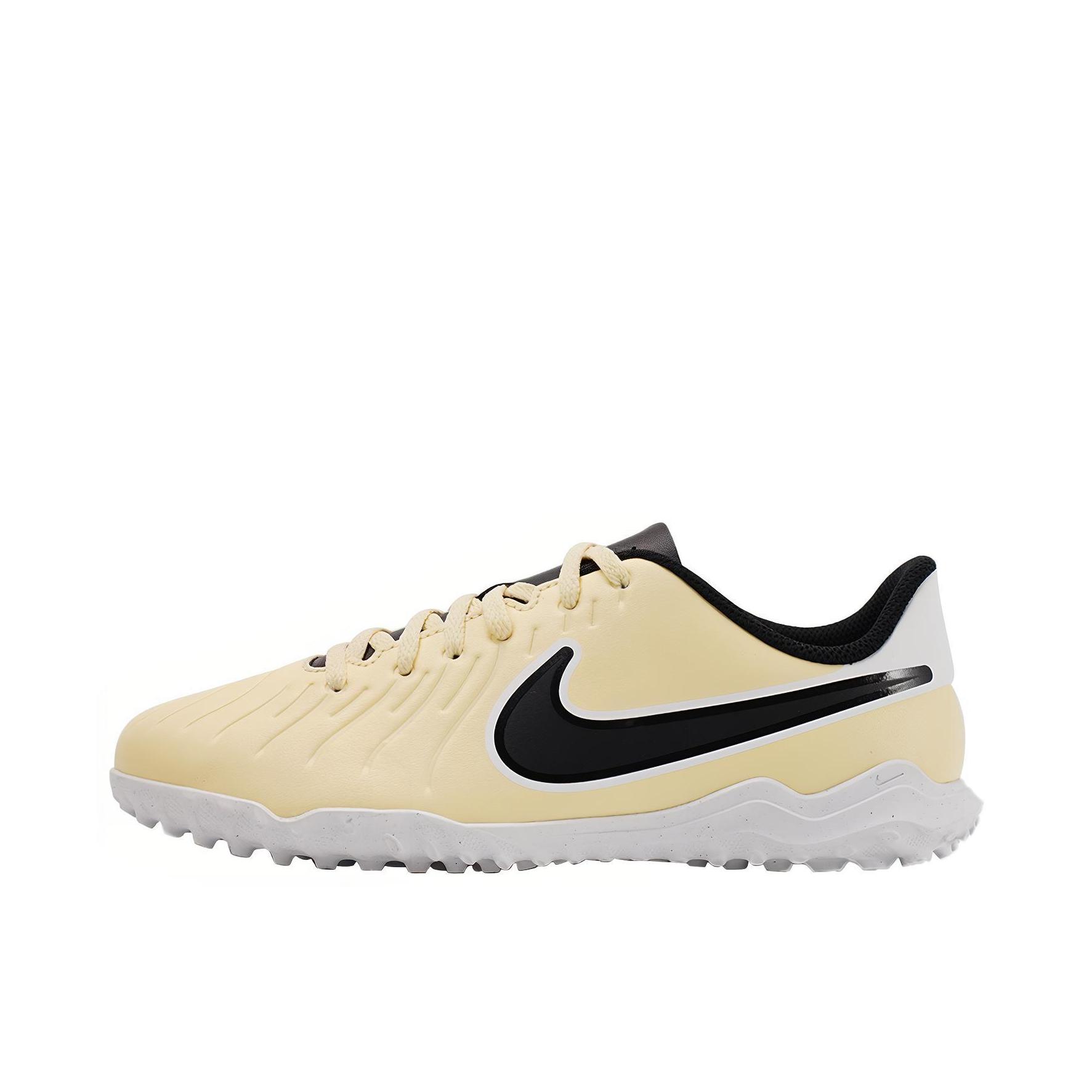 推荐商品：Nike Tiempo Legend 10 Club TF 低端 胶质碎钉 硬草地人造草地 圆头支撑 足球鞋 大童/TF/柠檬水黄/黑色