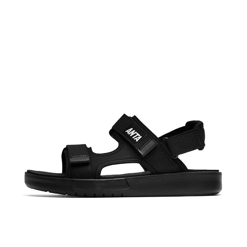 推荐商品：安踏 生活系列 沙滩透气 防滑耐磨 轻便缓震 魔术贴 可外穿 开车 凉鞋 黑色