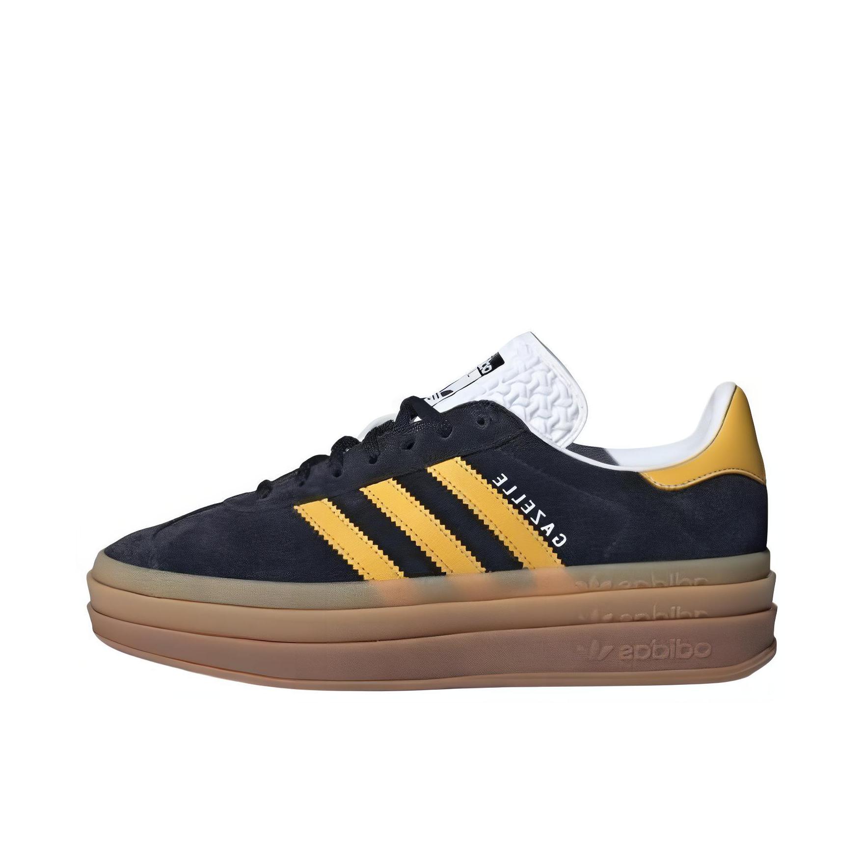 推荐商品：adidas Originals Gazelle Bold T头鞋 德训鞋 运动休闲鞋 经典厚底防滑耐磨贴合 黑色/棕色/黄色