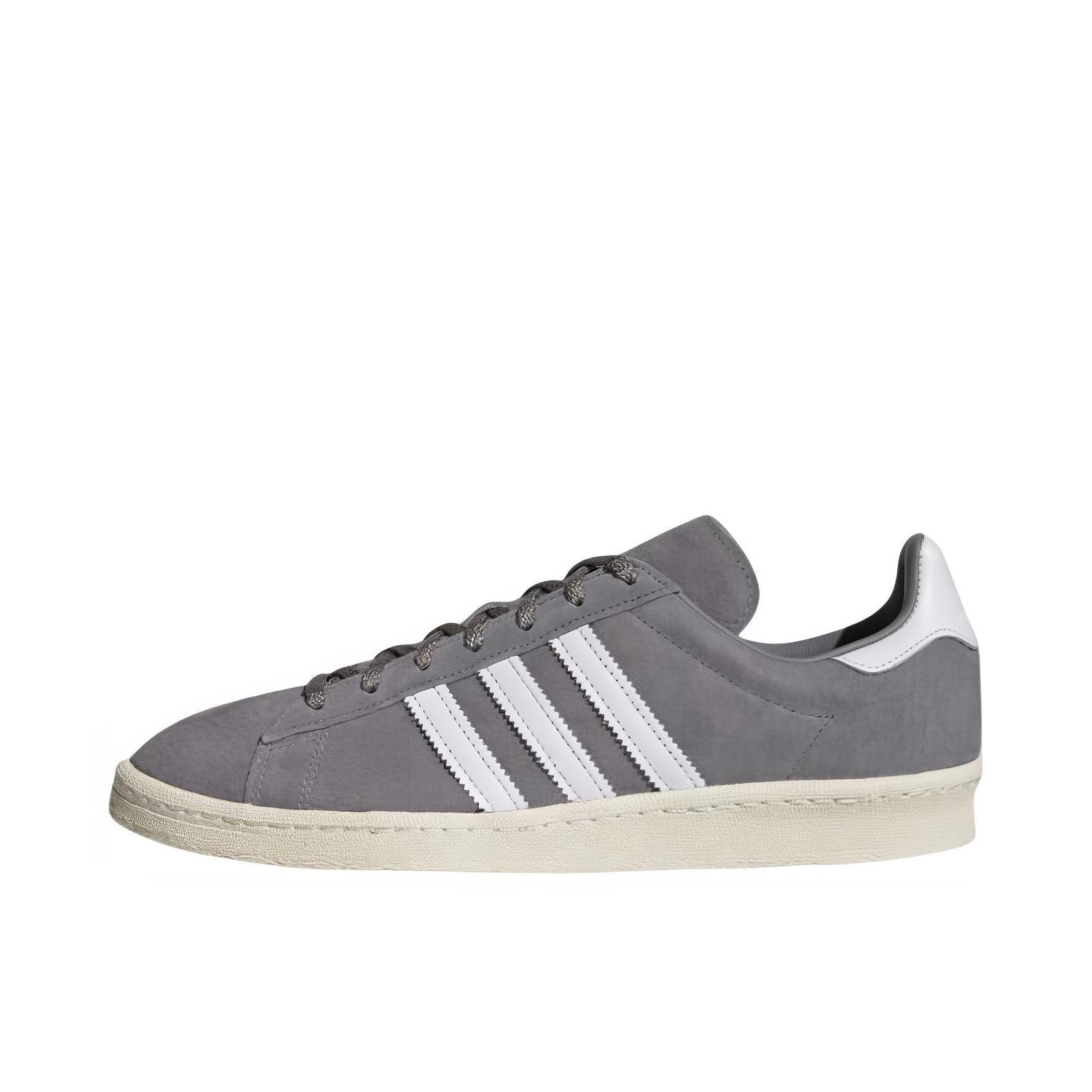 adidas originals Campus 80s 板鞋 复古减震透气防滑轻便休闲舒适耐磨低帮时尚潮流 深灰白/翻毛皮