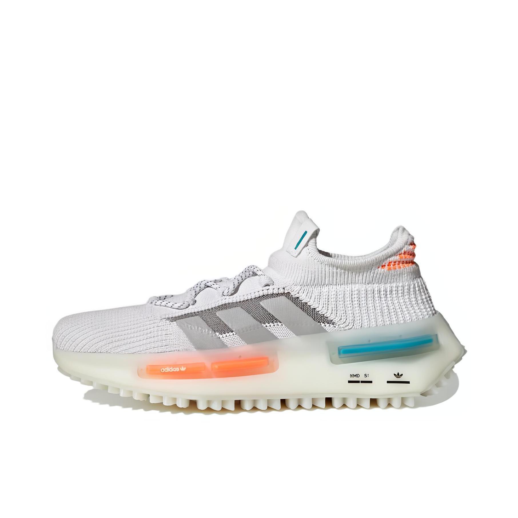 推荐商品：adidas originals NMD S1 缓震 织物 轻便 跑鞋 浅灰/白色